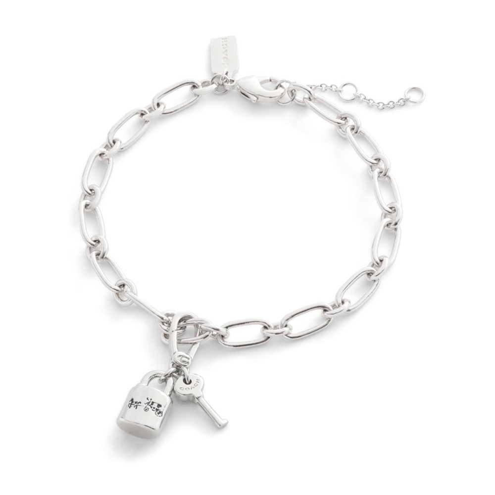 New Coach Silver Lock and Key Jewelry or Bag Charm - Picture 6 of 7
